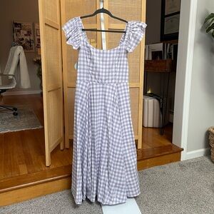 NWT Hill House Daphne Dress in Lilac Jacquard Check